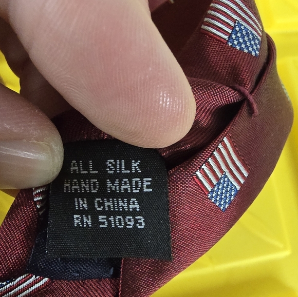 Tango by Max Raab Mens Necktie Patriotic American Flag All Silk - Picture 4 of 4